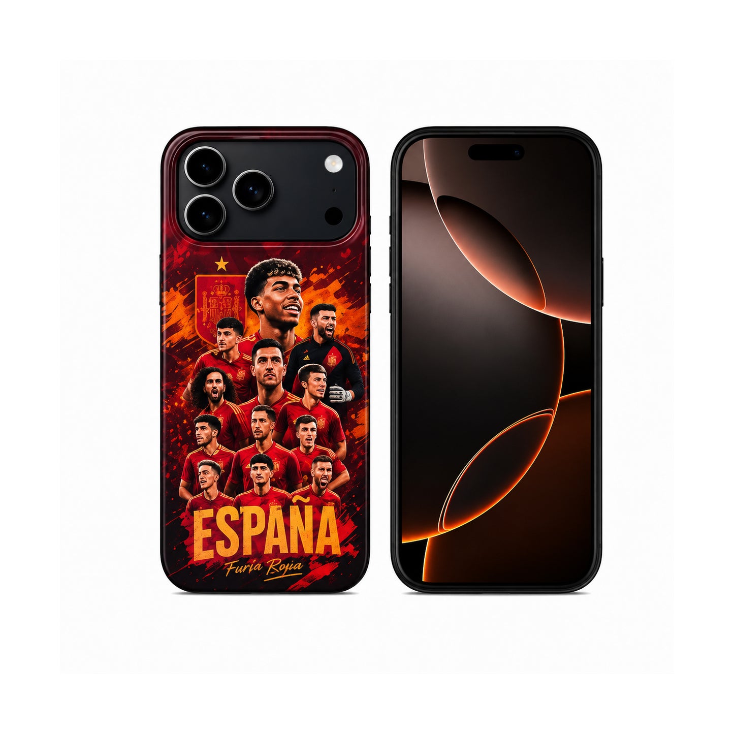 Lacoz Football Theme Spain Team Printed Slim Fit Anti-Scratch Back Case with Precision Cut-Outs and Comfortable Grip Shockproof Protective Cover Compatible With iPhone 15 Pro Max