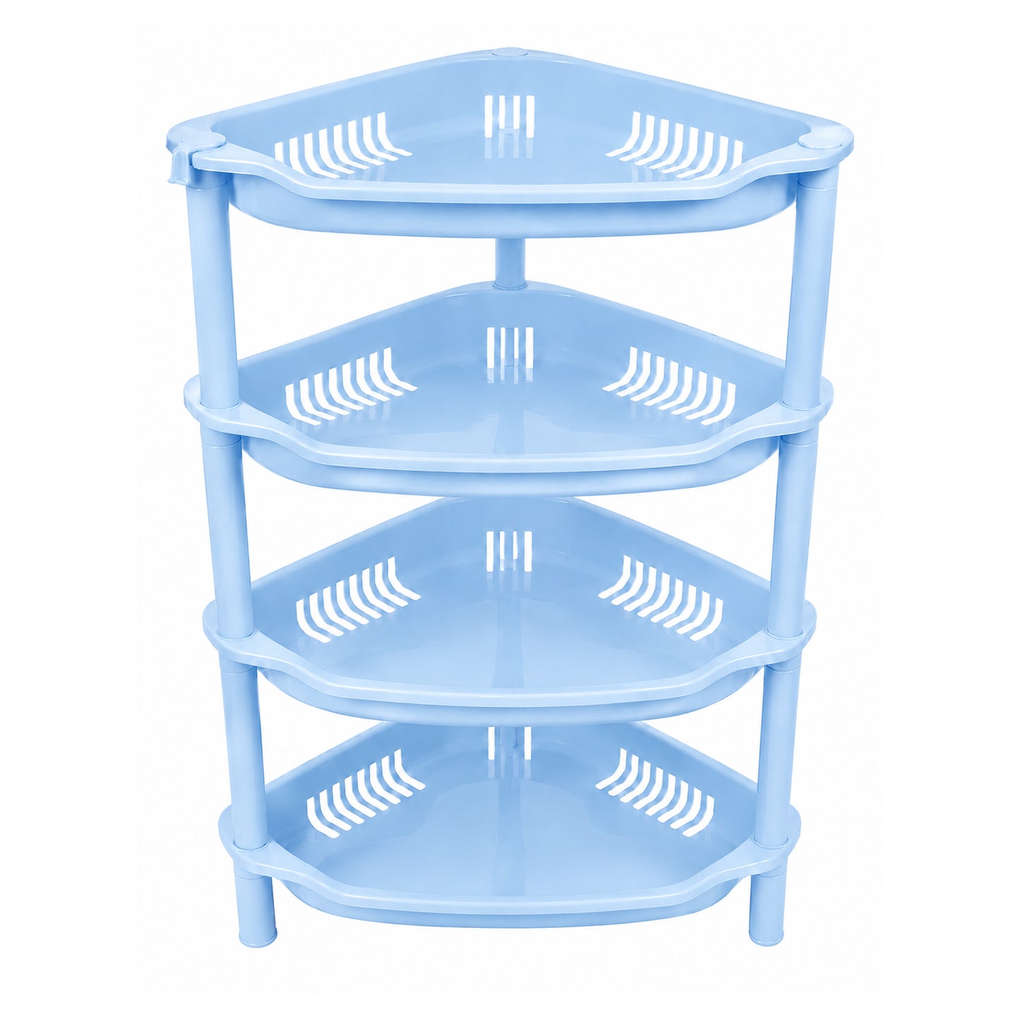 4-Layer Plastic Corner Storage Rack for Kitchen & Home – Space-Saving Multi-Tier Vegetable & Fruit Organizer Shelf, Durable Ventilated Storage Stand for Kitchen