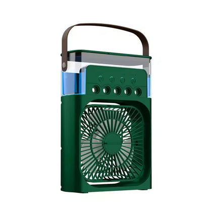 Portable Air Cooler Fan with Humidifier 3-Speed Turbo Cooling LED Night Light USB Powered Personal Air Cooler for Home, Office & Travel Green