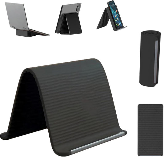 Flexible Silicone Phone Holder Stand, Foldable Multi-Angle Mobile & Tablet Stand, Portable Non-Slip Bendable Desktop Holder for Home, Office & Travel