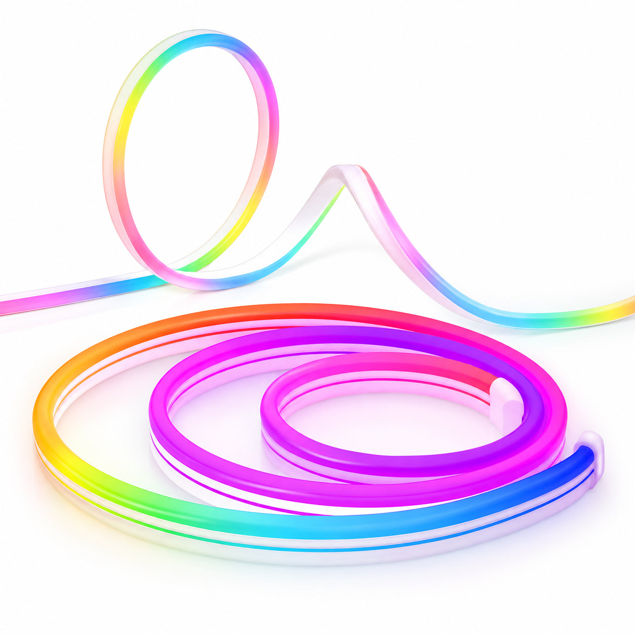 5M LED Neon Rope Light RGB IC Smart Strip, App Control, Music Sync, Waterproof IP68 Flexible Neon LED Strip with Remote & Timer for Home, Bedroom, Outdoor Decoration