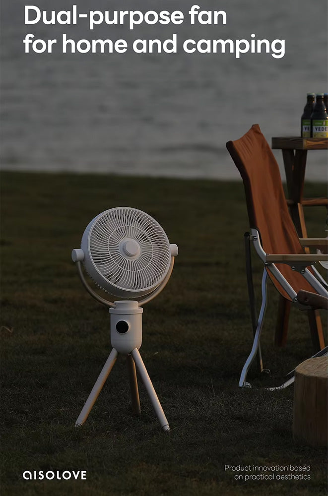 aISOLOVE Multi-Functional Rechargeable Portable Tripod Fan with Remote Control for Home, Hotel, Outdoor, Indoor, Camping and Travelling