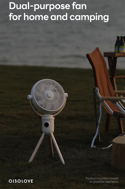 aISOLOVE Multi-Functional Rechargeable Portable Tripod Fan with Remote Control for Home, Hotel, Outdoor, Indoor, Camping and Travelling