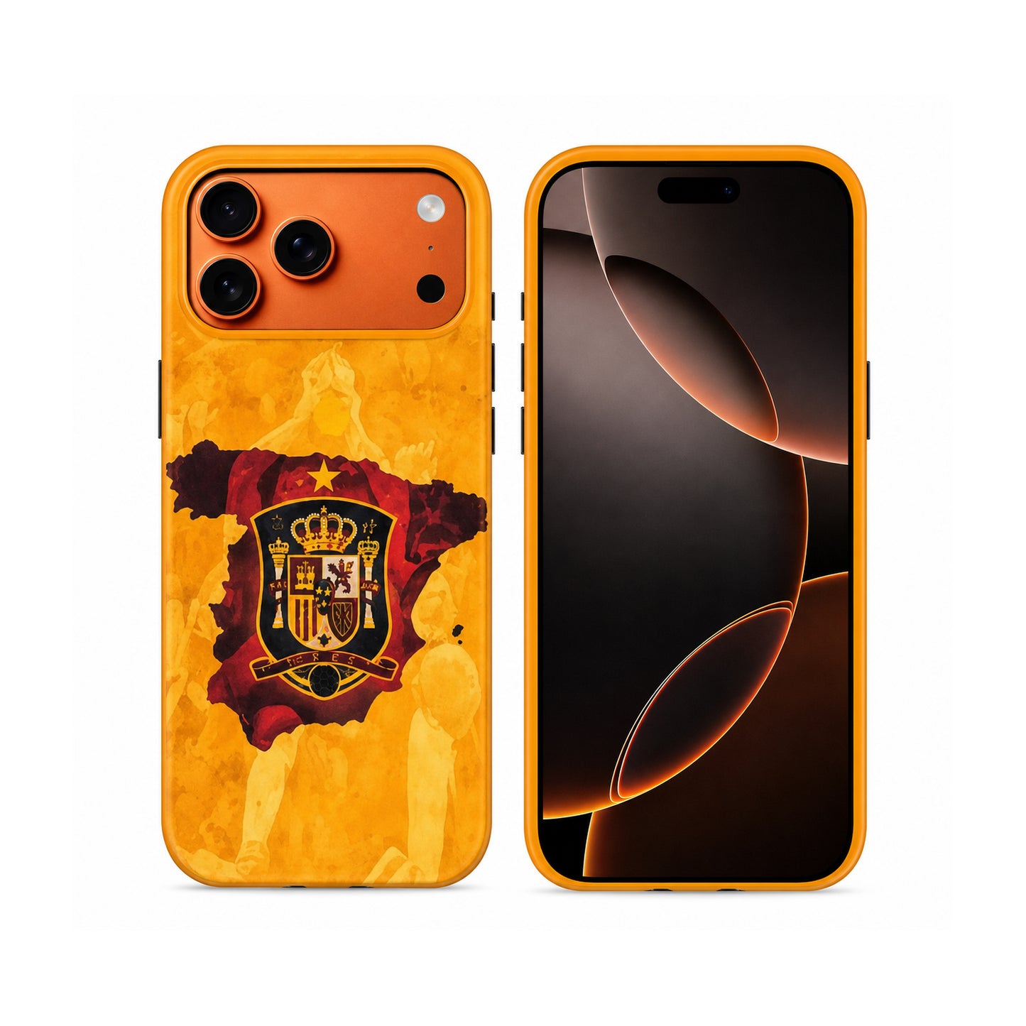 Lacoz Football Theme Spain Team Logo Printed Slim Fit Anti-Scratch Back Case with Precision Cut-Outs and Comfortable Grip Shockproof Protective Cover Compatible With iPhone 15 Pro Max