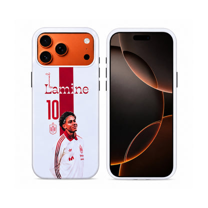 Lacoz Football Theme Lamine Yamal Spain Team Logo Printed Slim Fit Anti-Scratch Back Case with Precision Cut-Outs and Comfortable Grip Shockproof Protective Cover Compatible With iPhone 17 Pro Max