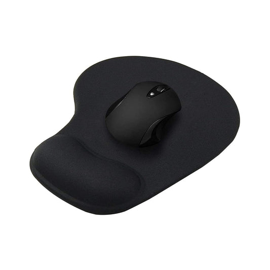 H02 Ergonomic Mouse Pad with Gel Wrist Support | Non-Slip Base | Smooth Surface for Optical & Laser Mouse | Black (Mouse Not Included)