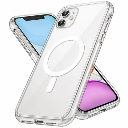Premium Magnetic Transparent Phone Case for iPhone 11 Crystal Clear Protective Cover with Strong Magnetic Ring for Wireless Charging