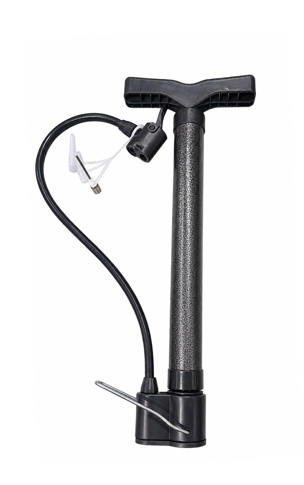 Portable Hand Air Pump with 3 Nozzle Attachments, Manual Air Inflator Pump for Bicycle Tires Sports Balls, Pool Floats, Air Cushions, Inflatable Toys & Outdoor Accessories