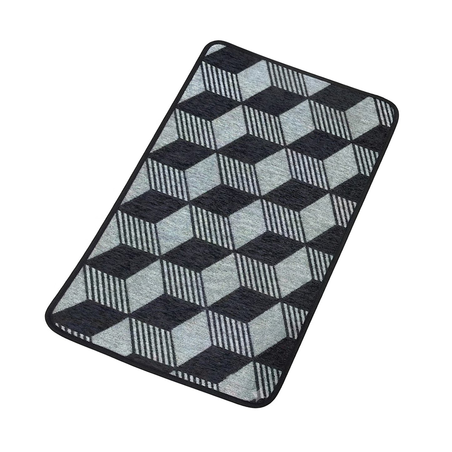 Geometric Anti-Slip Floor Mat 80 x 50 cm Soft Absorbent Rug for Bedroom, Living Room, Bathroom, Kitchen & Entryway Washable Non-Skid Decorative Door Mat