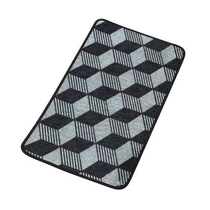 Geometric Anti-Slip Floor Mat 80 x 50 cm Soft Absorbent Rug for Bedroom, Living Room, Bathroom, Kitchen & Entryway Washable Non-Skid Decorative Door Mat