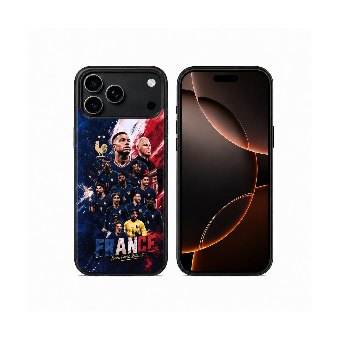 Lacoz Football Theme France Team Printed Slim Fit Anti-Scratch Back Case with Precision Cut-Outs and Comfortable Grip Shockproof Protective Cover Compatible With iPhone 16 Pro Max