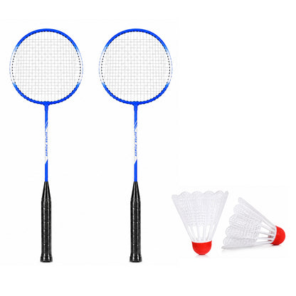 Badminton Racket & Shuttlecock Combo Set – 2 Lightweight Durable Steel Badminton Rackets with 2 Nylon Shuttlecocks, Non-Slip Grip, Pre-Strung Racquets for Indoor & Outdoor Sports