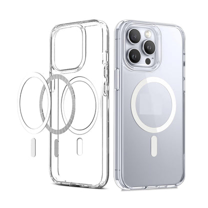 Premium Magnetic Transparent Phone Case for iPhone 13 Pro Max Crystal Clear Protective Cover with Strong Magnetic Ring for Wireless Charging