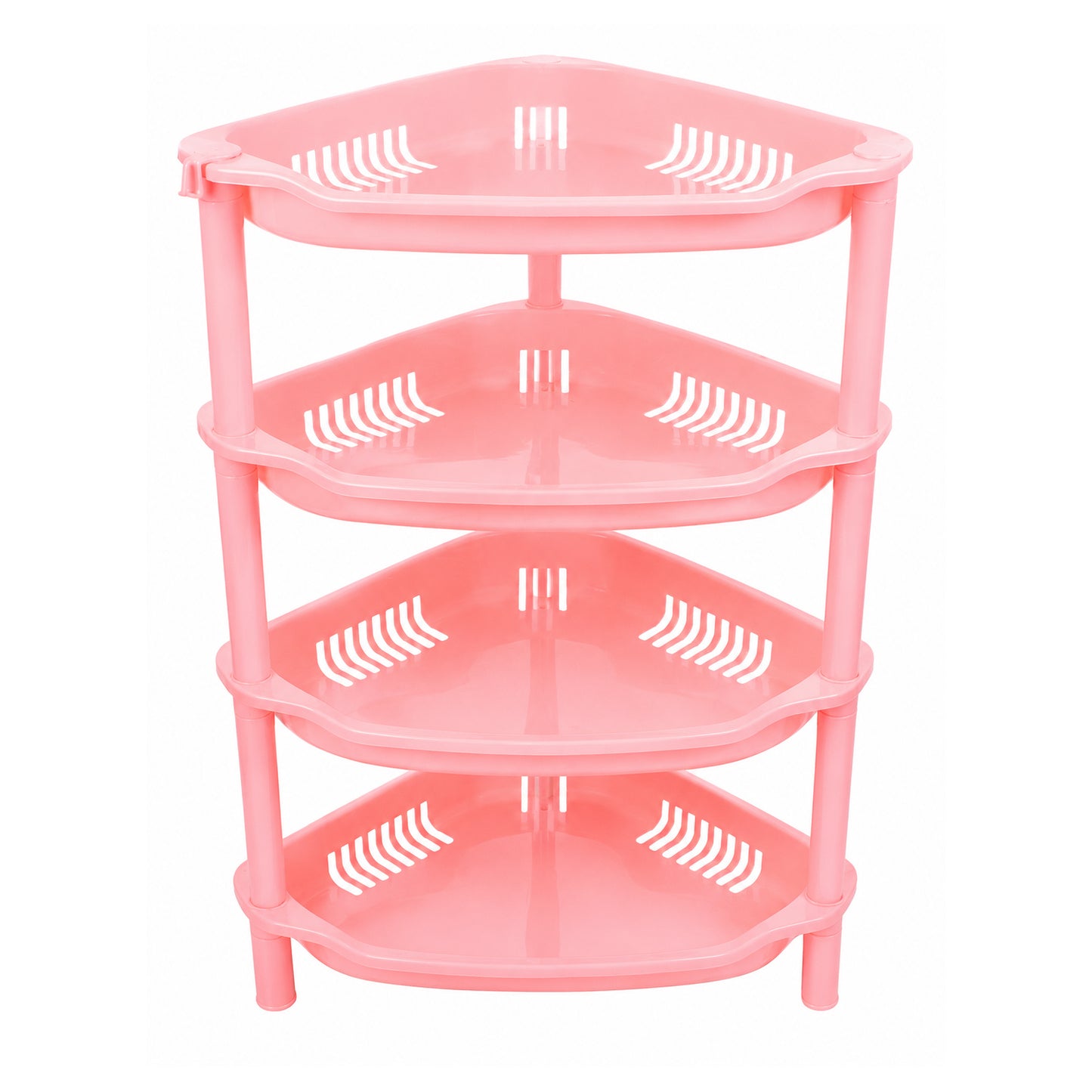 4-Layer Plastic Corner Storage Rack for Kitchen & Home – Space-Saving Multi-Tier Vegetable & Fruit Organizer Shelf, Durable Ventilated Storage Stand for Kitchen
