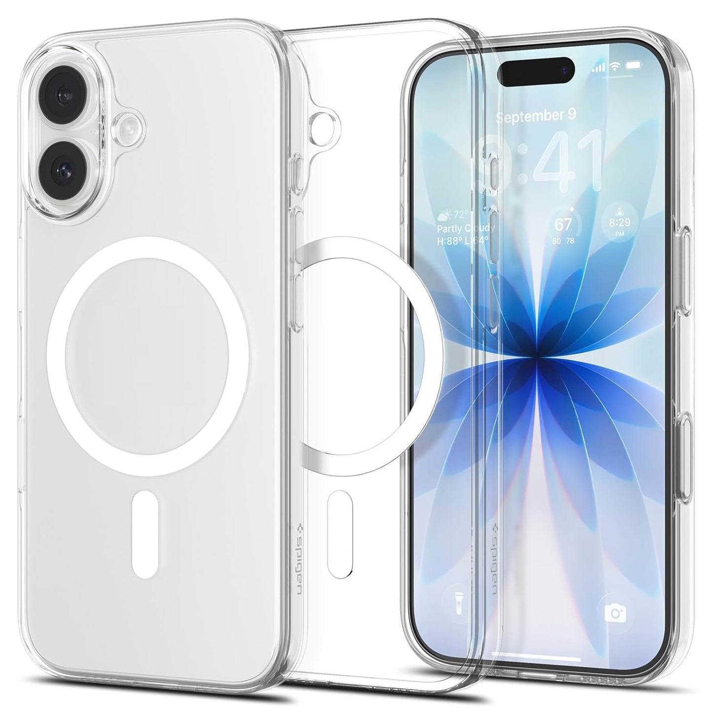 Premium Magnetic Transparent Phone Case for iPhone 17 Crystal Clear Protective Cover with Strong Magnetic Ring for Wireless Charging