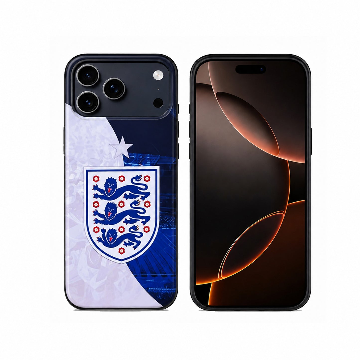 Lacoz Football Theme England Team Logo Printed Slim Fit Anti-Scratch Back Case with Precision Cut-Outs and Comfortable Grip Shockproof Protective Cover Compatible With iPhone 16 Pro Max