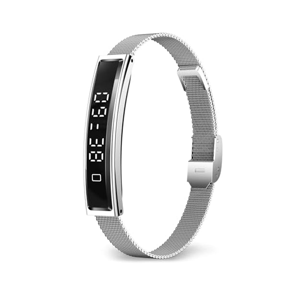 Smart Bracelet Fitness Tracker with Waterproof Heart Rate, Sleep Monitoring Bluetooth 5.3 Health Tracker Bracelet Designed for Ladies and Gents Silver