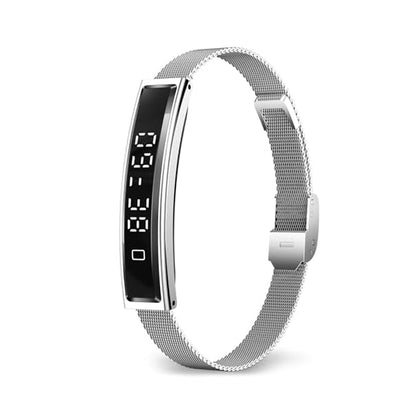 Smart Bracelet Fitness Tracker with Waterproof Heart Rate, Sleep Monitoring Bluetooth 5.3 Health Tracker Bracelet Designed for Ladies and Gents Silver