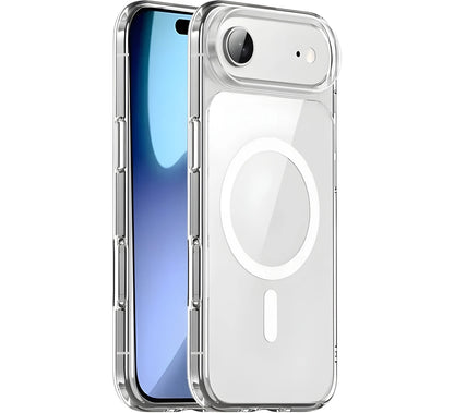 Premium Magnetic Transparent Phone Case for iPhone 17 Air Crystal Clear Protective Cover with Strong Magnetic Ring for Wireless Charging