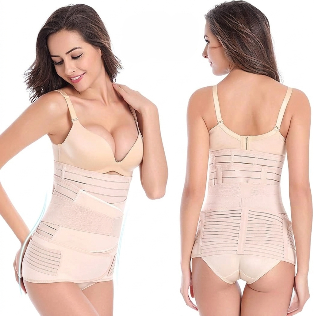 3 in 1 Postpartum Girdle Support Recovery Belly Band Corset Wrap Body Shaper for After Birth Postnatal C-Section Waist Pelvis Shapewear Wrap Girdle Support Band Belt Body Shaper