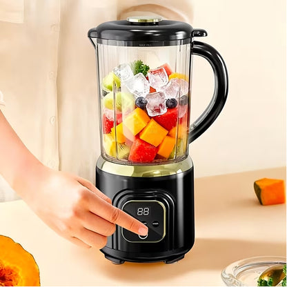 Portable Rechargeable Double-Knife Blender Juicer with Stainless Steel Blades, 1000ml Large Capacity Smoothie Maker, USB Charging Multipurpose Fruit and Ice Crusher Black