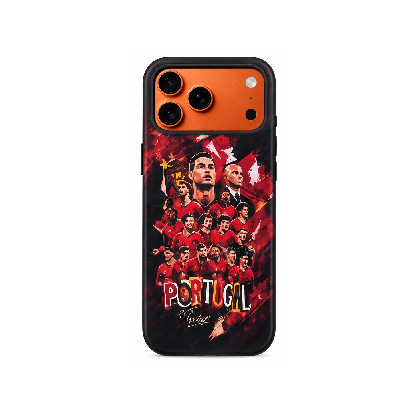 Lacoz Football Theme Portugal Team Printed Slim Fit Anti-Scratch Back Case with Precision Cut-Outs and Comfortable Grip Shockproof Protective Cover Compatible With iPhone 13 Pro Max