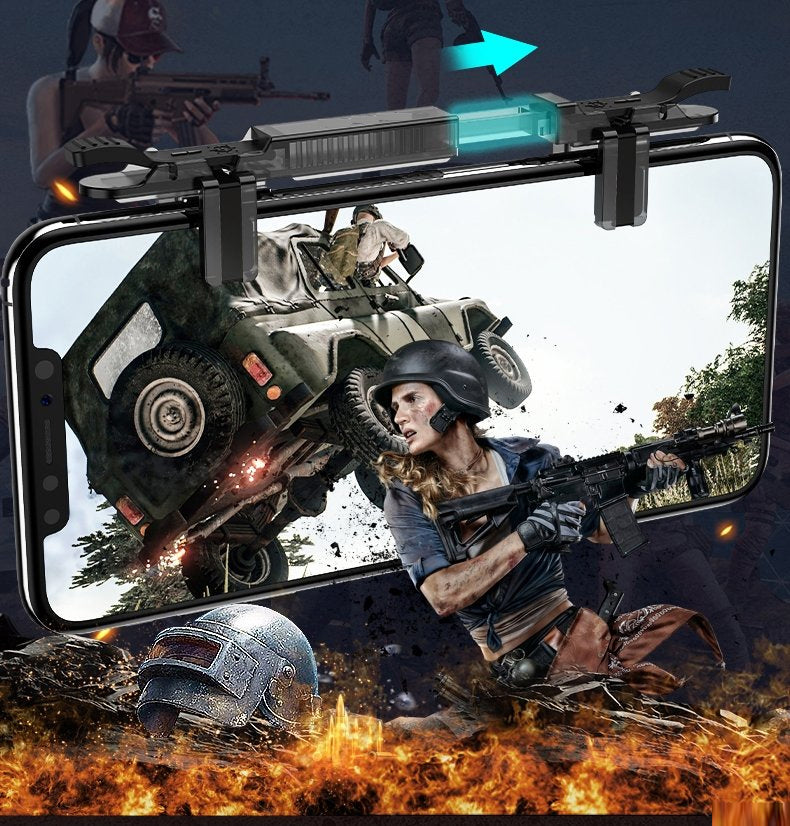 Mobile Cooling Fan & Retractable Shooting Game Controller Combo for Smartphones USB Powered Gaming Cooler with RGB Light Adjustable Mobile Trigger Controller