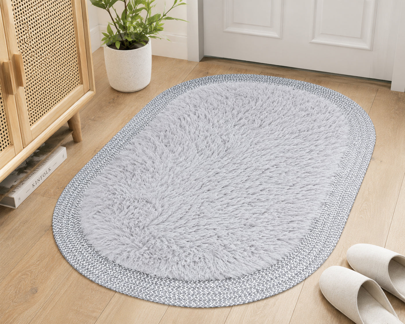 Ultra Soft Shaggy Floor Mat with Non-Slip Backing, Washable Plush Rug for Bedroom, Living Room, Bathroom, Kitchen & Entryway