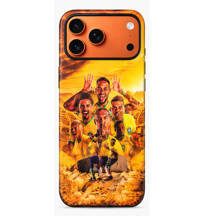 Lacoz Football Theme Brazil Team Printed Slim Fit Anti-Scratch Back Case with Precision Cut-Outs and Comfortable Grip Shockproof Protective Cover Compatible With iPhone 13 Pro Max