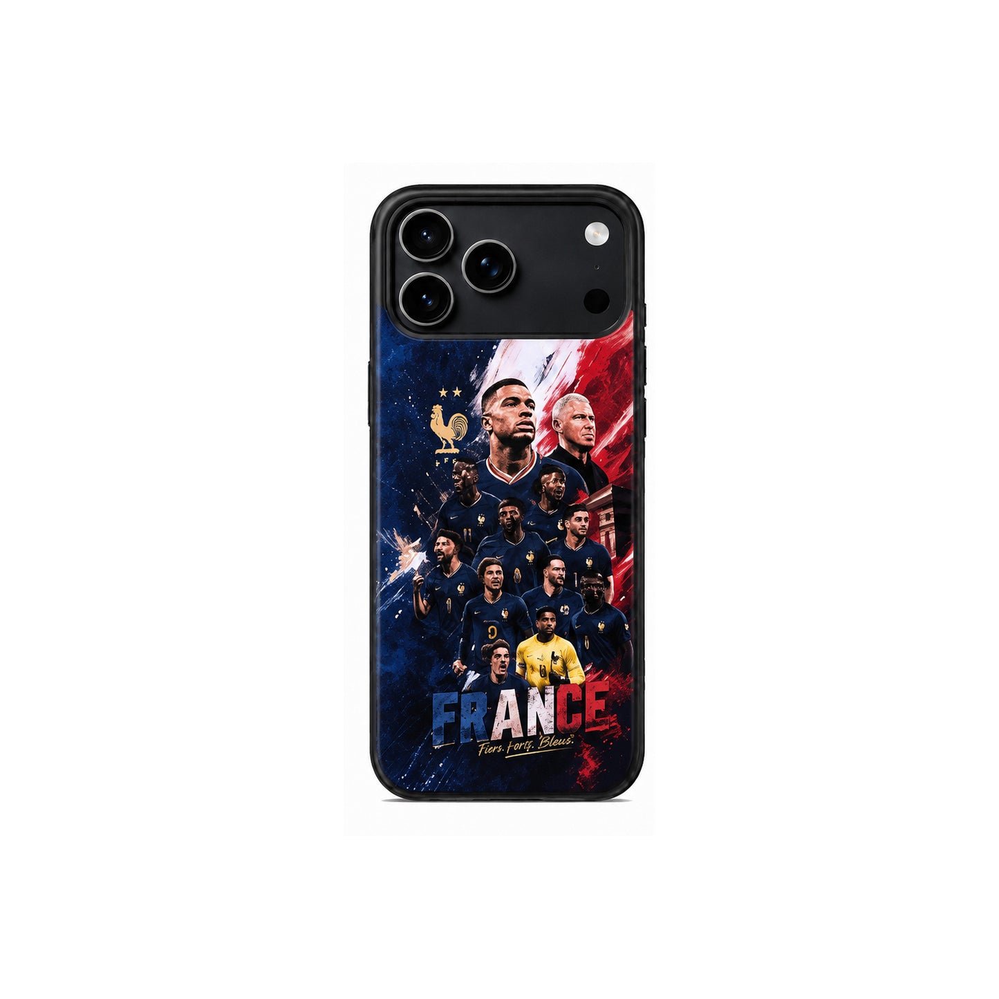 Lacoz Football Theme France Team Printed Slim Fit Anti-Scratch Back Case with Precision Cut-Outs and Comfortable Grip Shockproof Protective Cover Compatible With iPhone 16 Pro Max