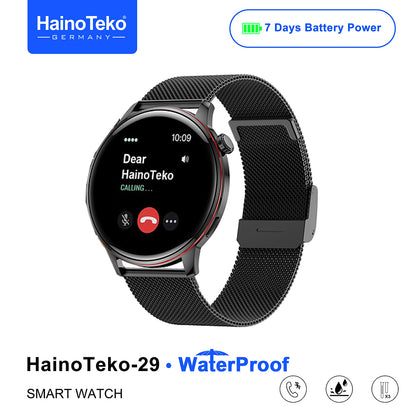 Haino Teko 29 Waterproof Design Smart Watch With AMOLED Display BT Calling 3 Pair Straps and Charging Cable Designed for Ladiesand Gents