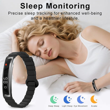 Smart Bracelet Fitness Tracker with Waterproof Heart Rate, Sleep Monitoring Bluetooth 5.3 Health Tracker Bracelet Designed for Ladies and Gents Black