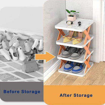 5-Layer Multipurpose Shoe Rack Organizer Space Saving Vertical Shoe Storage Stand with Sturdy Shelves, Compact Footprint, Easy Assembly Rack for Entryway, Bedroom, Closet & Living Room