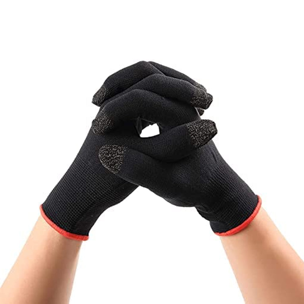Game Gloves for Mobile Gaming Anti-Sweat Breathable Touch Finger Gloves with High Sensitivity, Anti-Slip & Stretch Fit for PUBG, COD, Racing & FPS Games Black