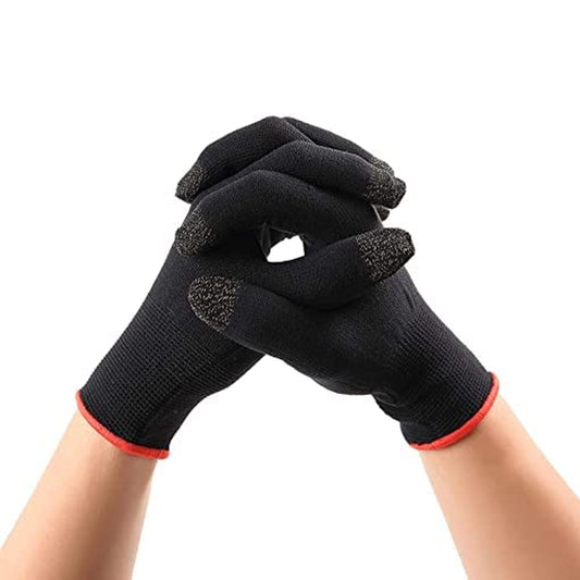 Game Gloves for Mobile Gaming Anti-Sweat Breathable Touch Finger Gloves with High Sensitivity, Anti-Slip & Stretch Fit for PUBG, COD, Racing & FPS Games Black