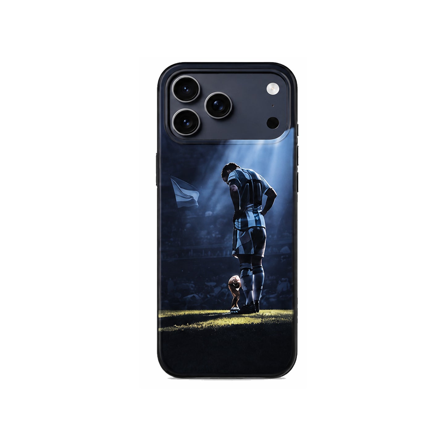 Lacoz Football Theme Lionel Messi Printed Slim Fit Anti-Scratch Back Case with Precision Cut-Outs and Comfortable Grip Shockproof Protective Cover Compatible With iPhone 17 Pro