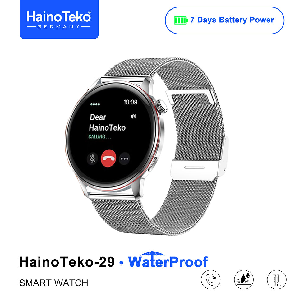 Haino Teko 29 Waterproof Design Smart Watch With AMOLED Display BT Calling 3 Pair Straps and Charging Cable Designed for Ladiesand Gents