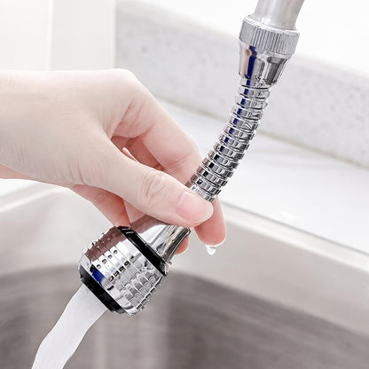360° Swivel Kitchen Faucet Aerator with Flexible Hose-Water-Saving Sink Tap Nozzle Attachment, Universal Rotating Faucet Extender for Kitchen & Bathroom Sinks