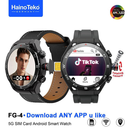 HainoTeko FG-4 Smart Watch with AMOLED Display Smart Notifications Social Media & Fitness Tracking and Multi-Sport Modes Designed for Gents Black