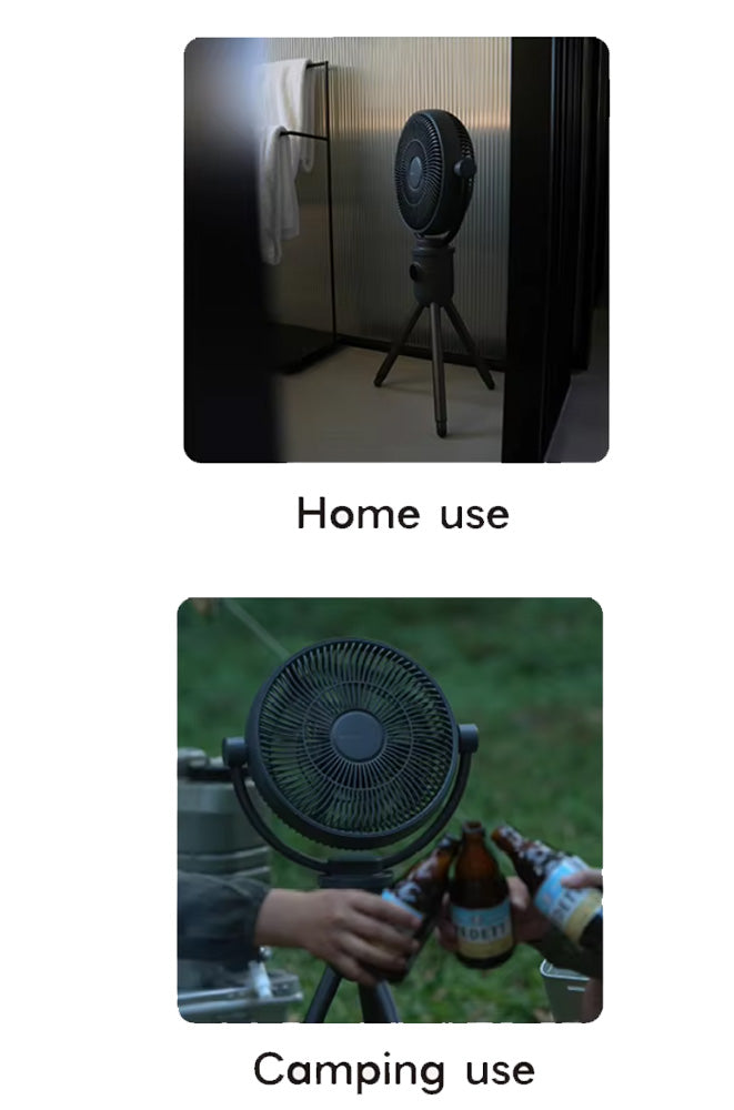 aISOLOVE Multi-Functional Rechargeable Portable Tripod Fan with Remote Control for Home, Hotel, Outdoor, Indoor, Camping and Travelling