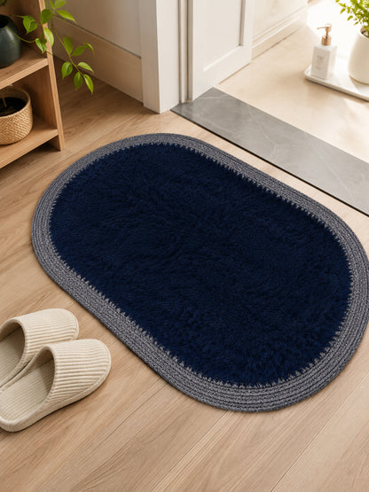 Ultra Soft Shaggy Floor Mat with Non-Slip Backing, Washable Plush Rug for Bedroom, Living Room, Bathroom, Kitchen & Entryway Blue