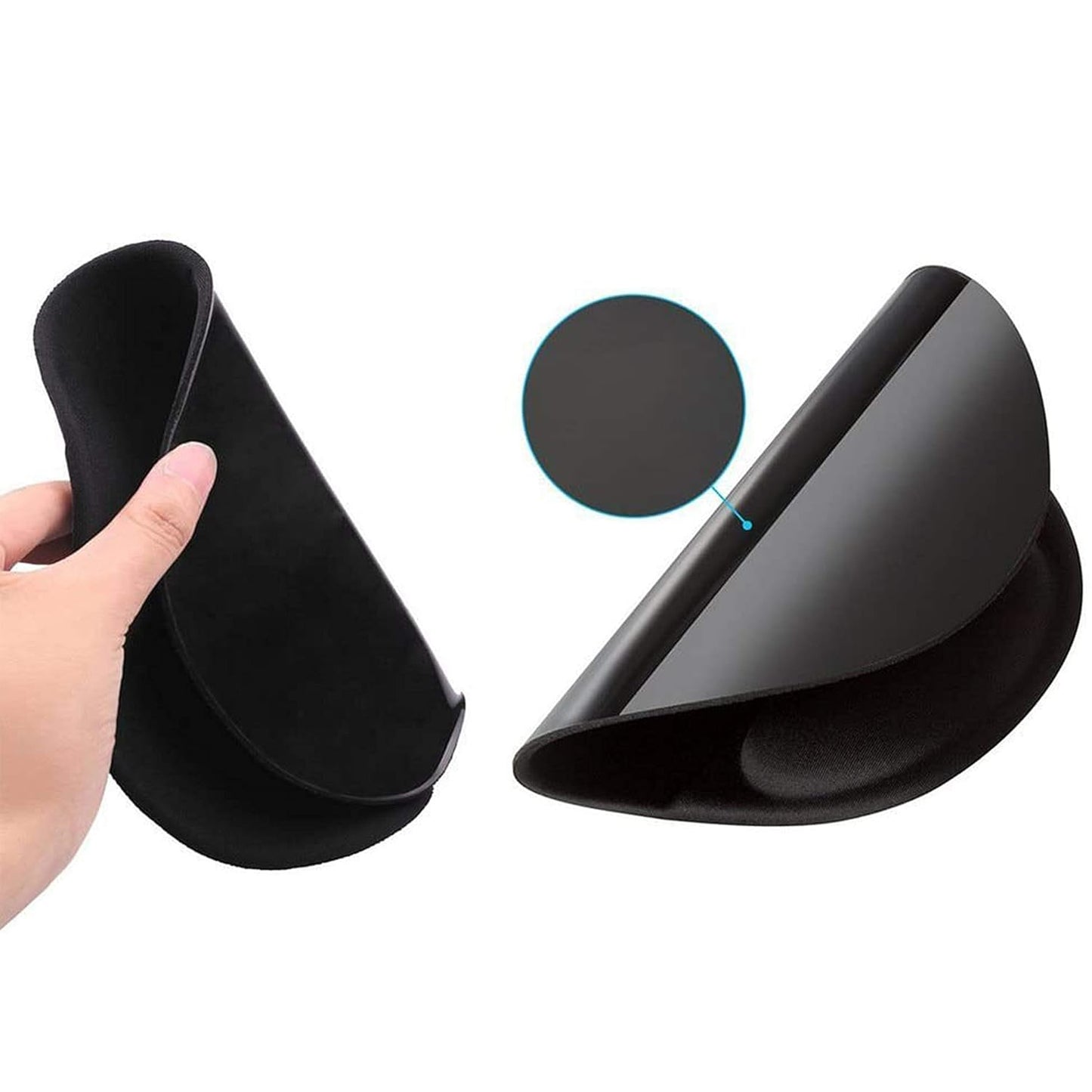 H02 Ergonomic Mouse Pad with Gel Wrist Support | Non-Slip Base | Smooth Surface for Optical & Laser Mouse | Black (Mouse Not Included)