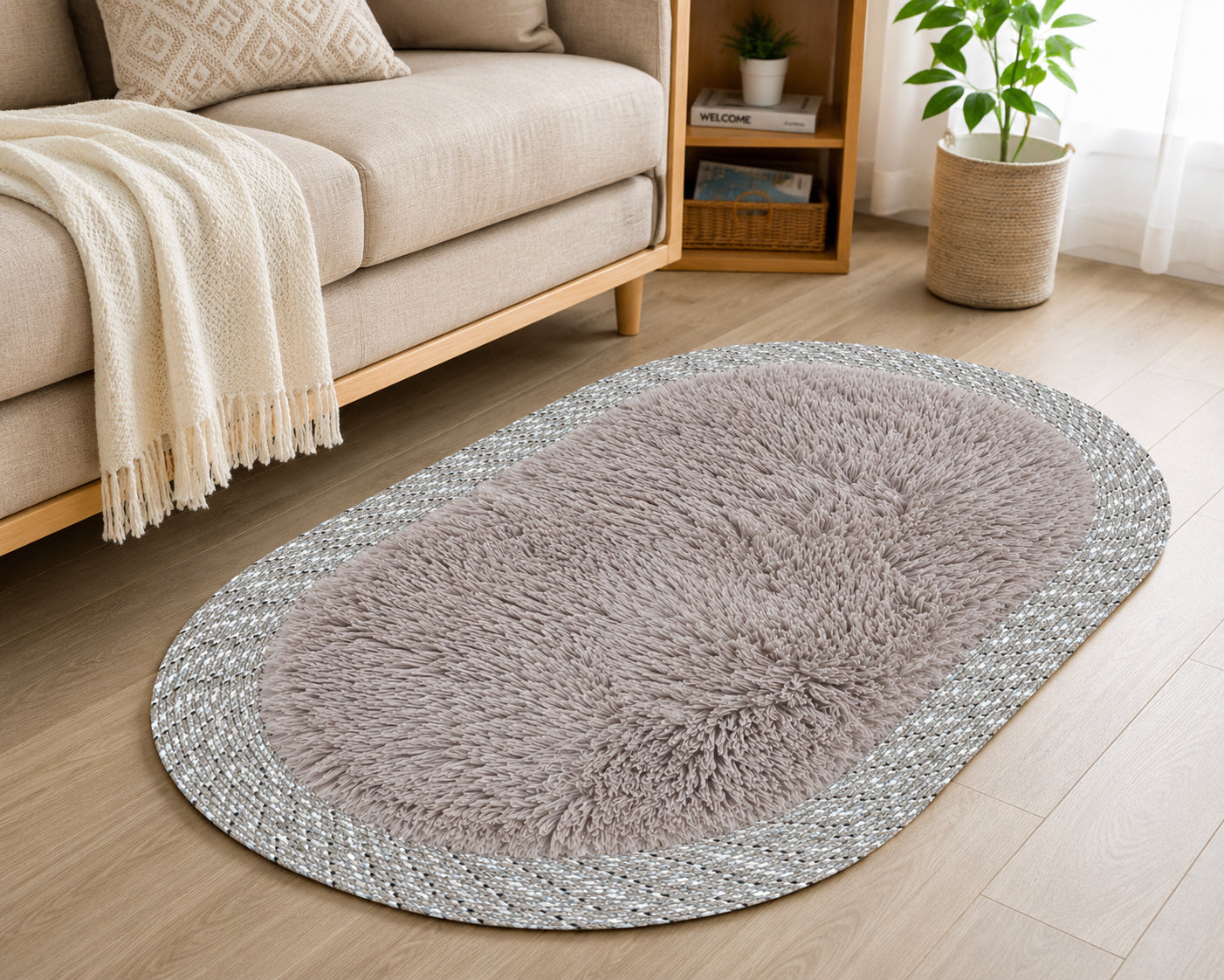 Ultra Soft Shaggy Floor Mat with Non-Slip Backing, Washable Plush Rug for Bedroom, Living Room, Bathroom, Kitchen & Entryway