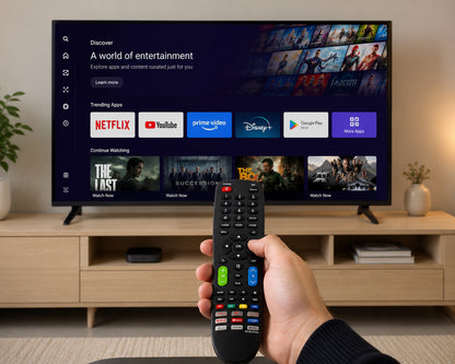 Universal Smart TV Remote Control for LCD, LED & Smart TVs – Compatible with 1000+ TV Models, Easy Setup, Long-Range IR Signal, Dedicated Streaming Hotkeys