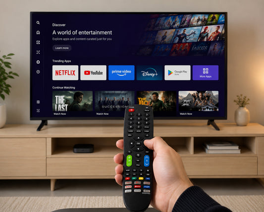 Universal Smart TV Remote Control for LCD, LED & Smart TVs – Compatible with 1000+ TV Models, Easy Setup, Long-Range IR Signal, Dedicated Streaming Hotkeys