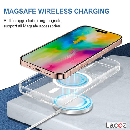 Premium Magnetic Transparent Phone Case for iPhone 13 Pro Max Crystal Clear Protective Cover with Strong Magnetic Ring for Wireless Charging