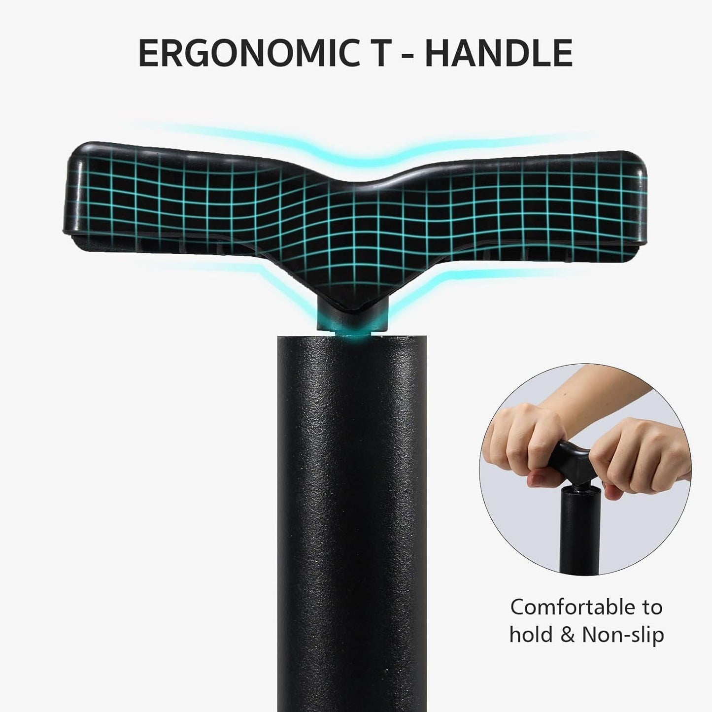 Portable Hand Air Pump with 3 Nozzle Attachments, Manual Air Inflator Pump for Bicycle Tires Sports Balls, Pool Floats, Air Cushions, Inflatable Toys & Outdoor Accessories