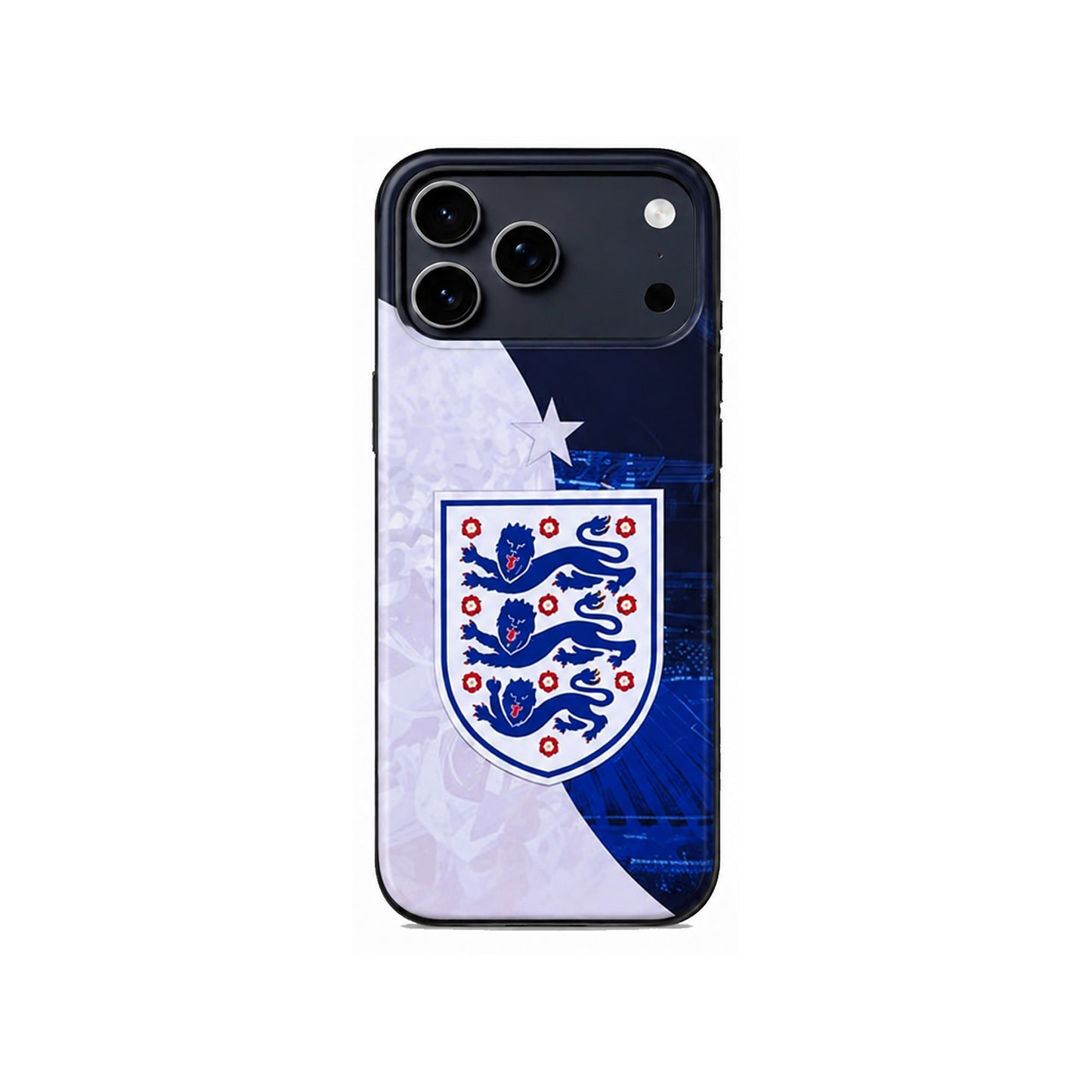 Lacoz Football Theme England Team Logo Printed Slim Fit Anti-Scratch Back Case with Precision Cut-Outs and Comfortable Grip Shockproof Protective Cover Compatible With iPhone 17 Pro Max