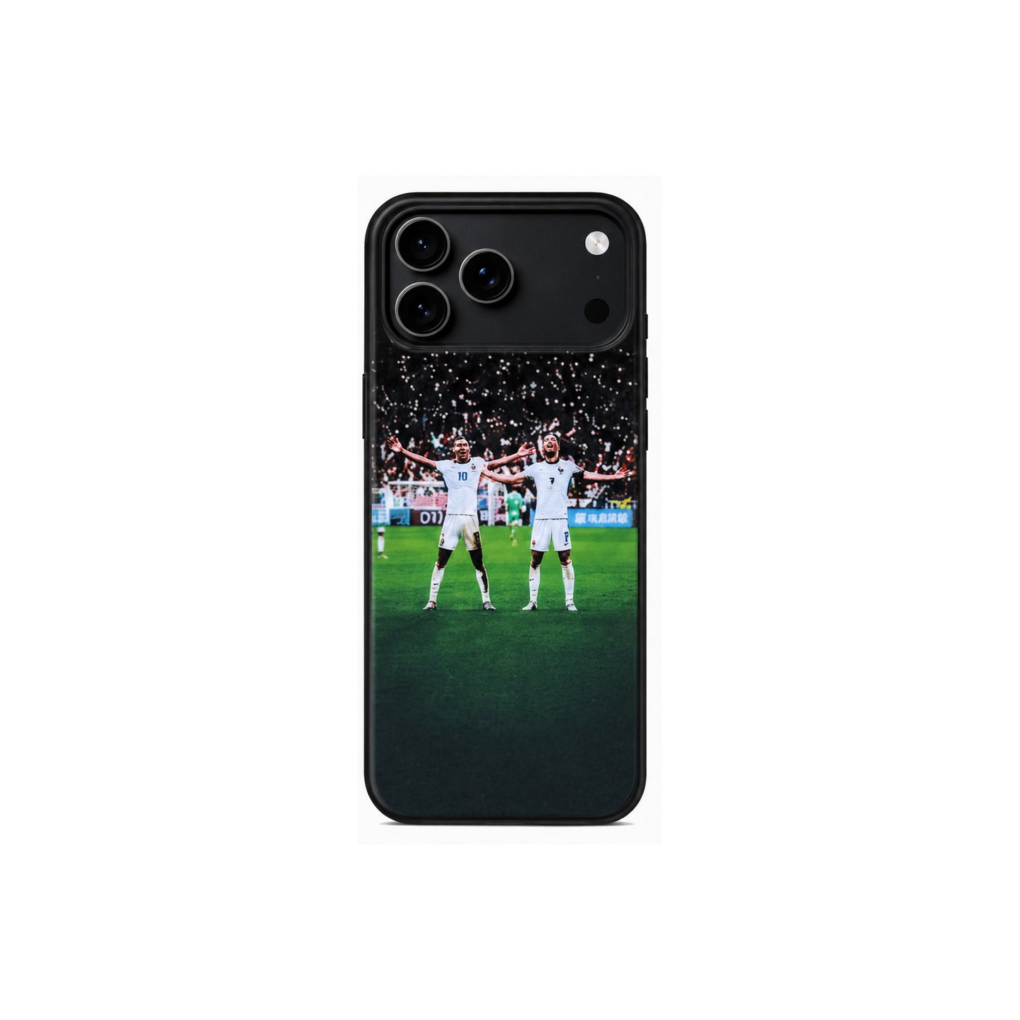 Lacoz Football Theme France Kylian Mbappe Printed Slim Fit Anti-Scratch Back Case with Precision Cut-Outs and Comfortable Grip Shockproof Protective Cover Compatible With iPhone 15 Pro Max