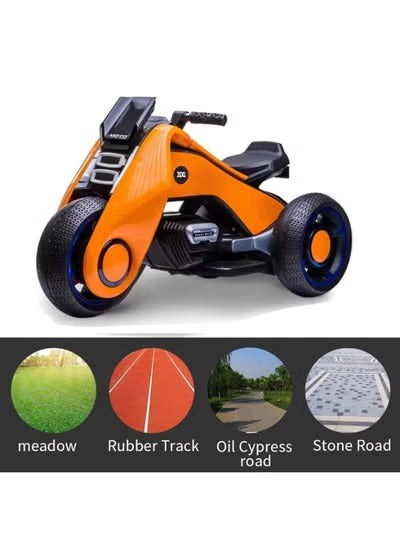 Rechargeable Kids Electric Motorcycle Tricycle With Button Controls